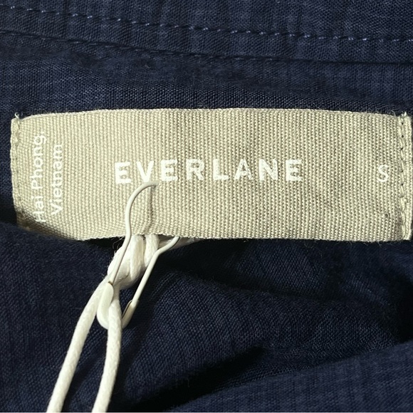 Everlane The Cotton Tourist Shirt Plaid Button Down Navy Blue Size Small - Picture 7 of 9